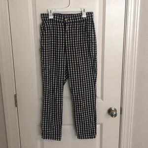 black and white checkered pants